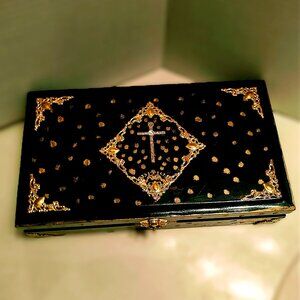 Suenos de Saundra Upcycled, My Father Black Cigar Box, Keepsake, Storage Box